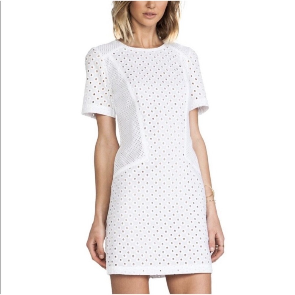 Trina Turk White Eyelet Mini Dress